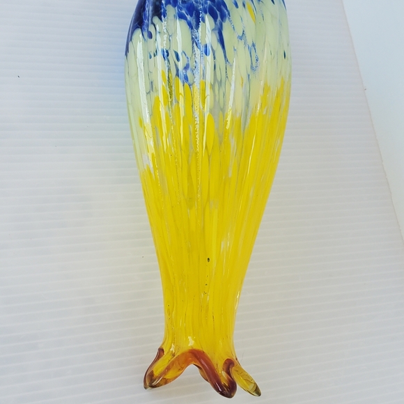 Hand Blown Glass Multicolor Hanging HUMMINGBIRD FEEDER Art Glass 9" Floral Gourd - Picture 2 of 10